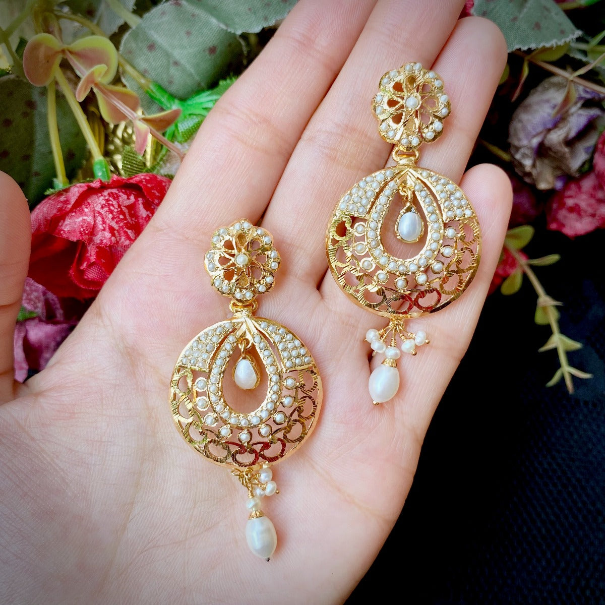 small indian chandbali earrings under 10000