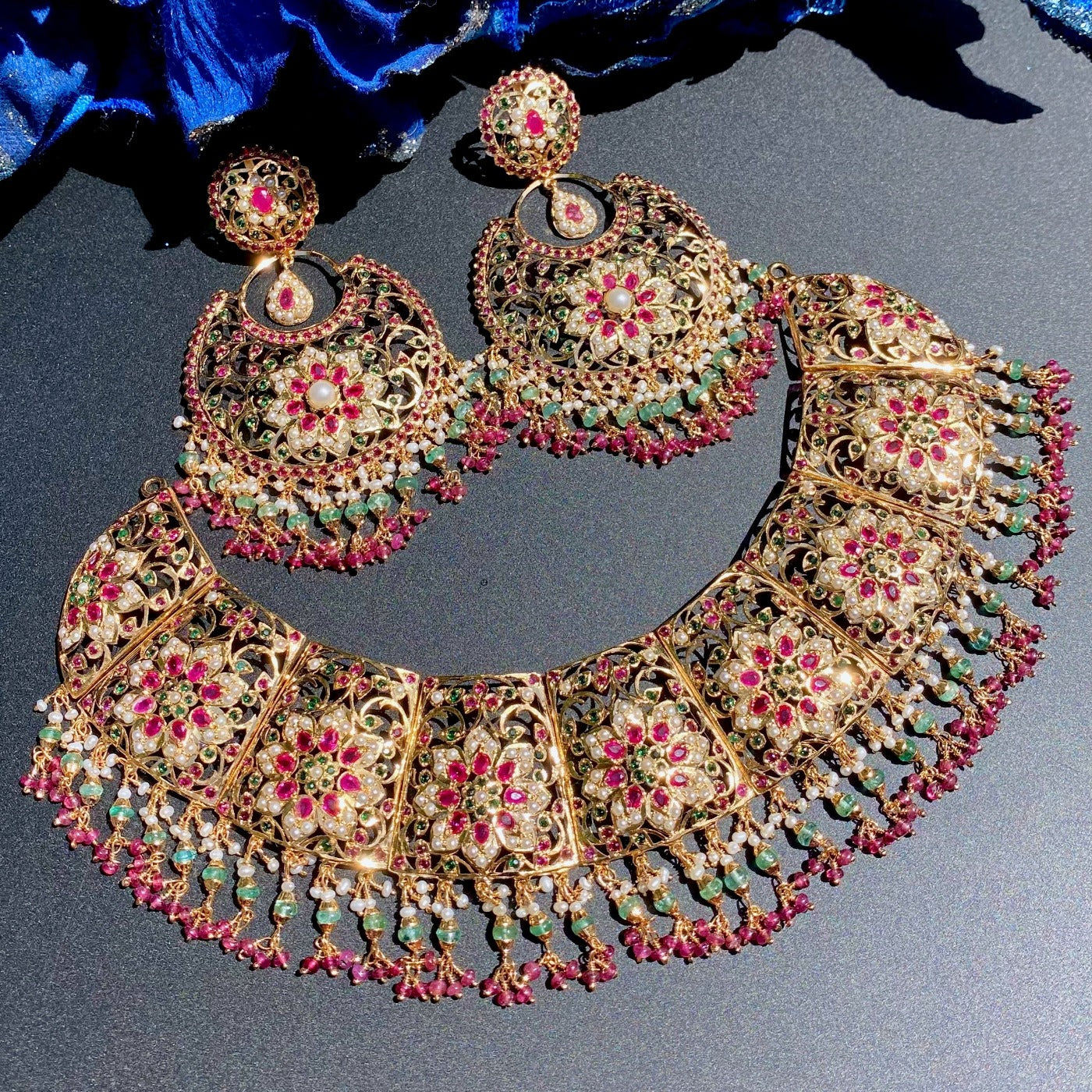 jadau jewellery set for marriage functions For Destination Wedding | Real Gold Like Looks