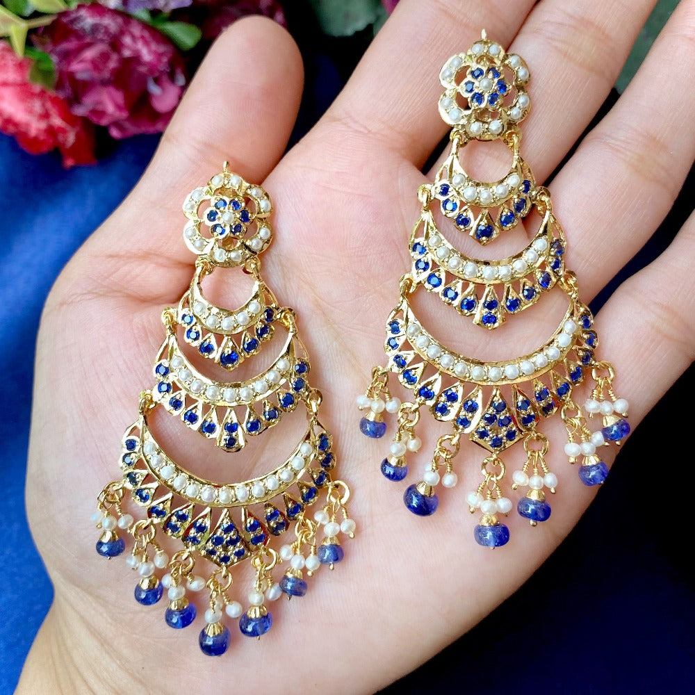 jadau danglers in gold plated silver