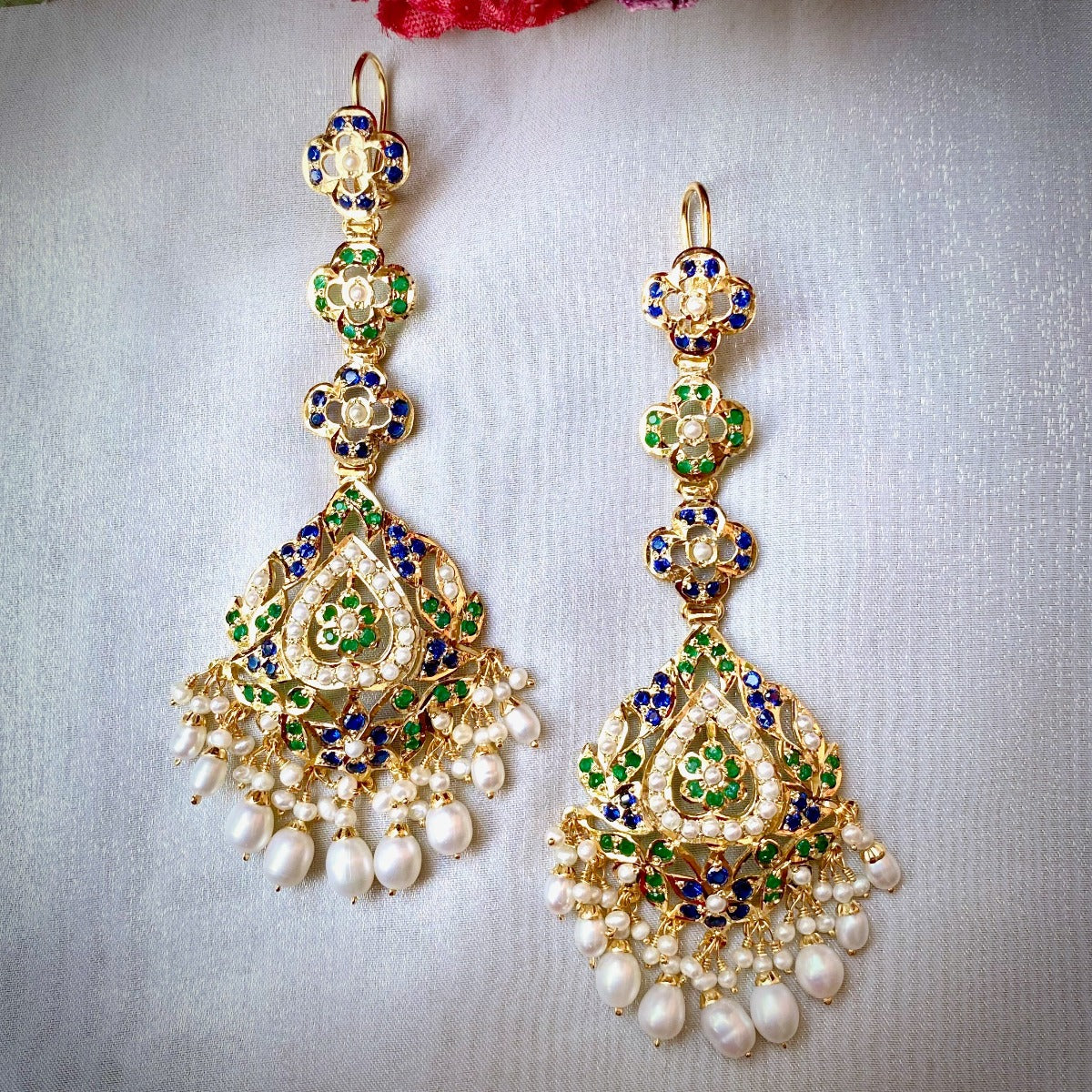 jadau danglers in silver