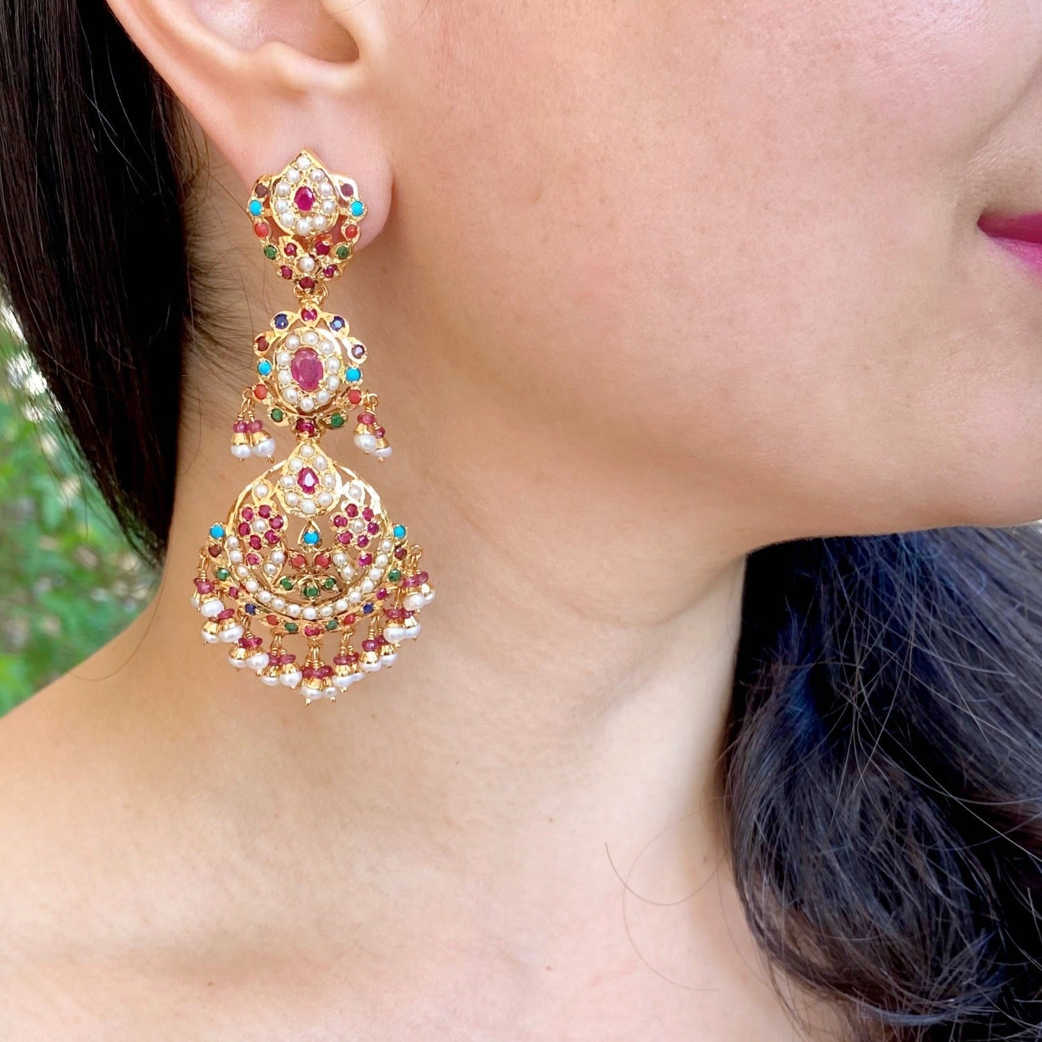 Navaratna earrings