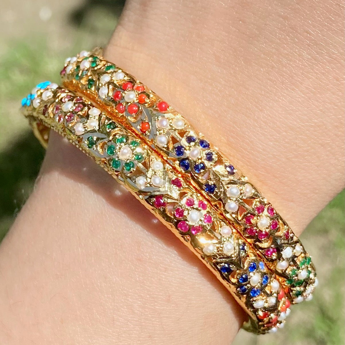 gold plated Navaratna bangles