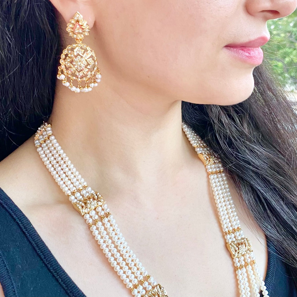 pakistani heritage rani haar in pearls