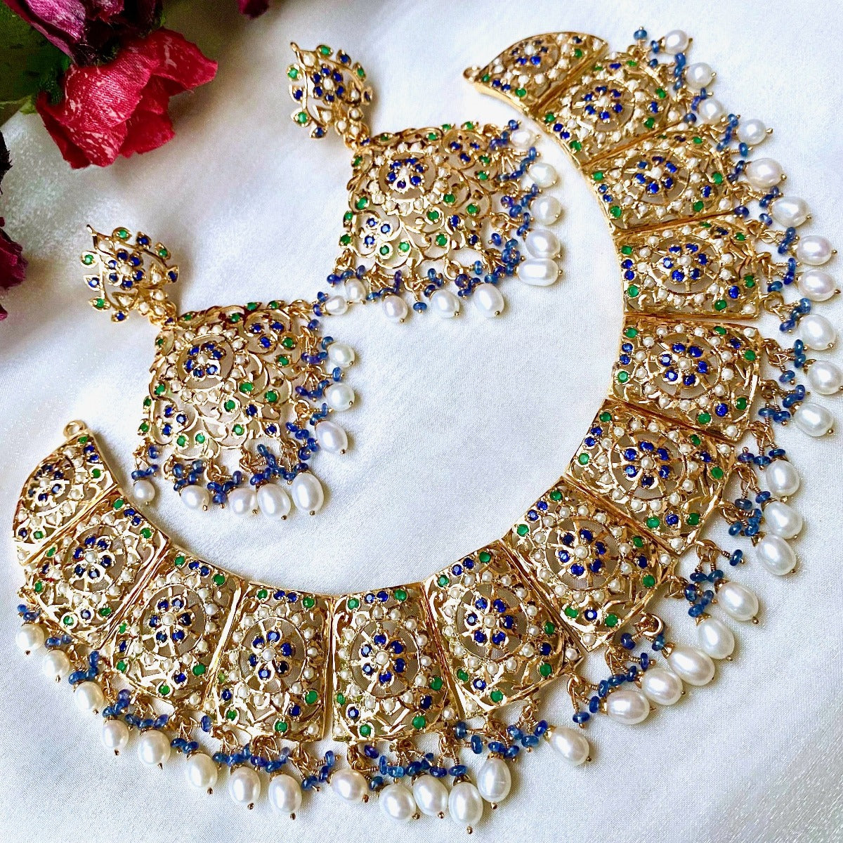 gold plated kundan set