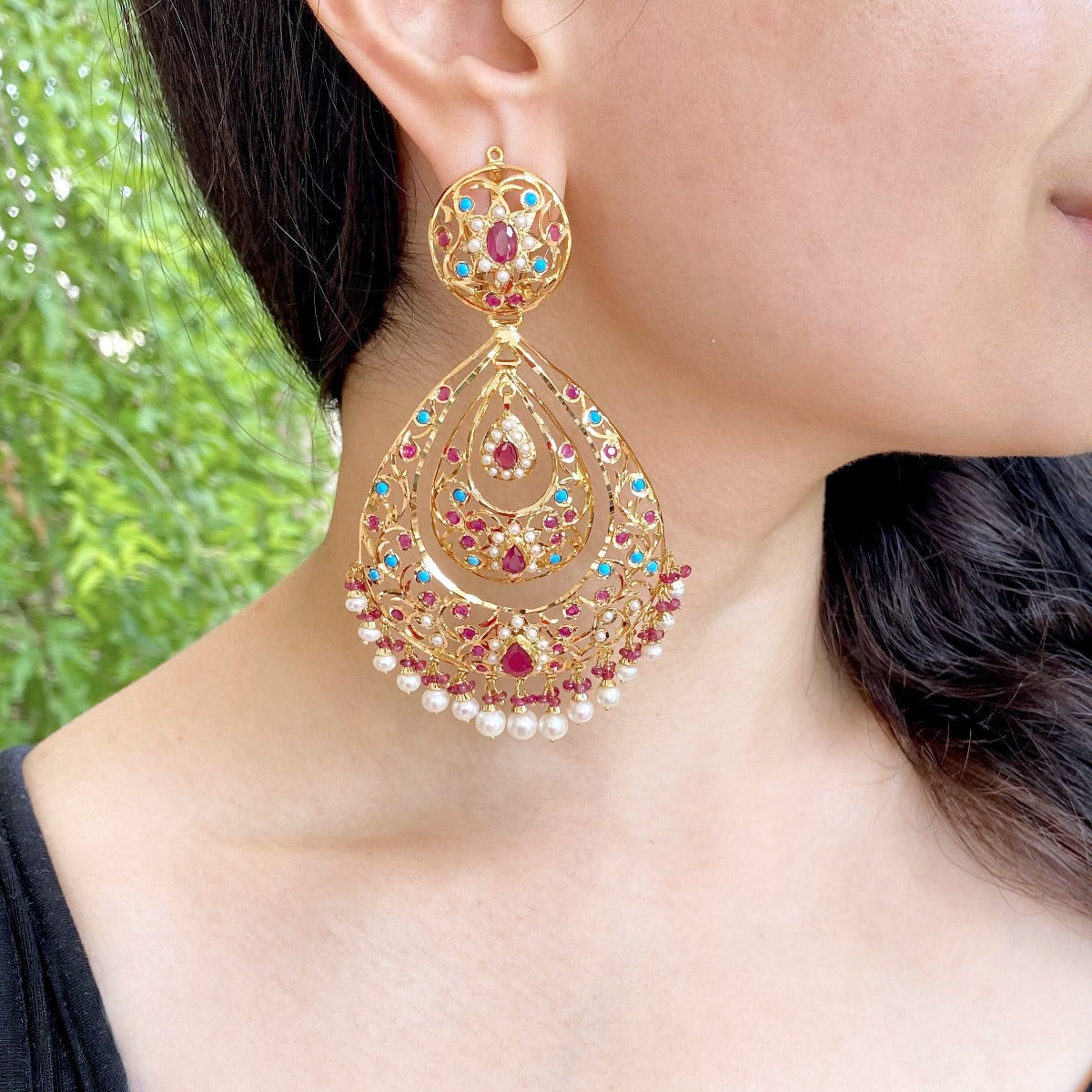 22k gold chandbala earrings