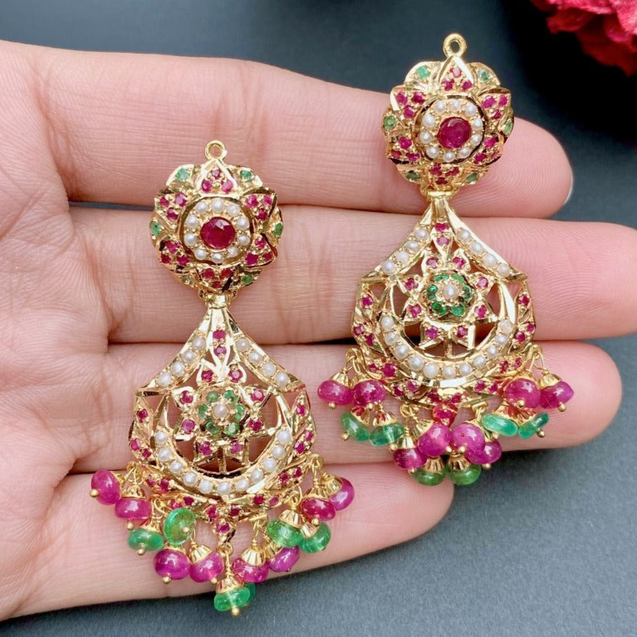 gold earrings under 75000