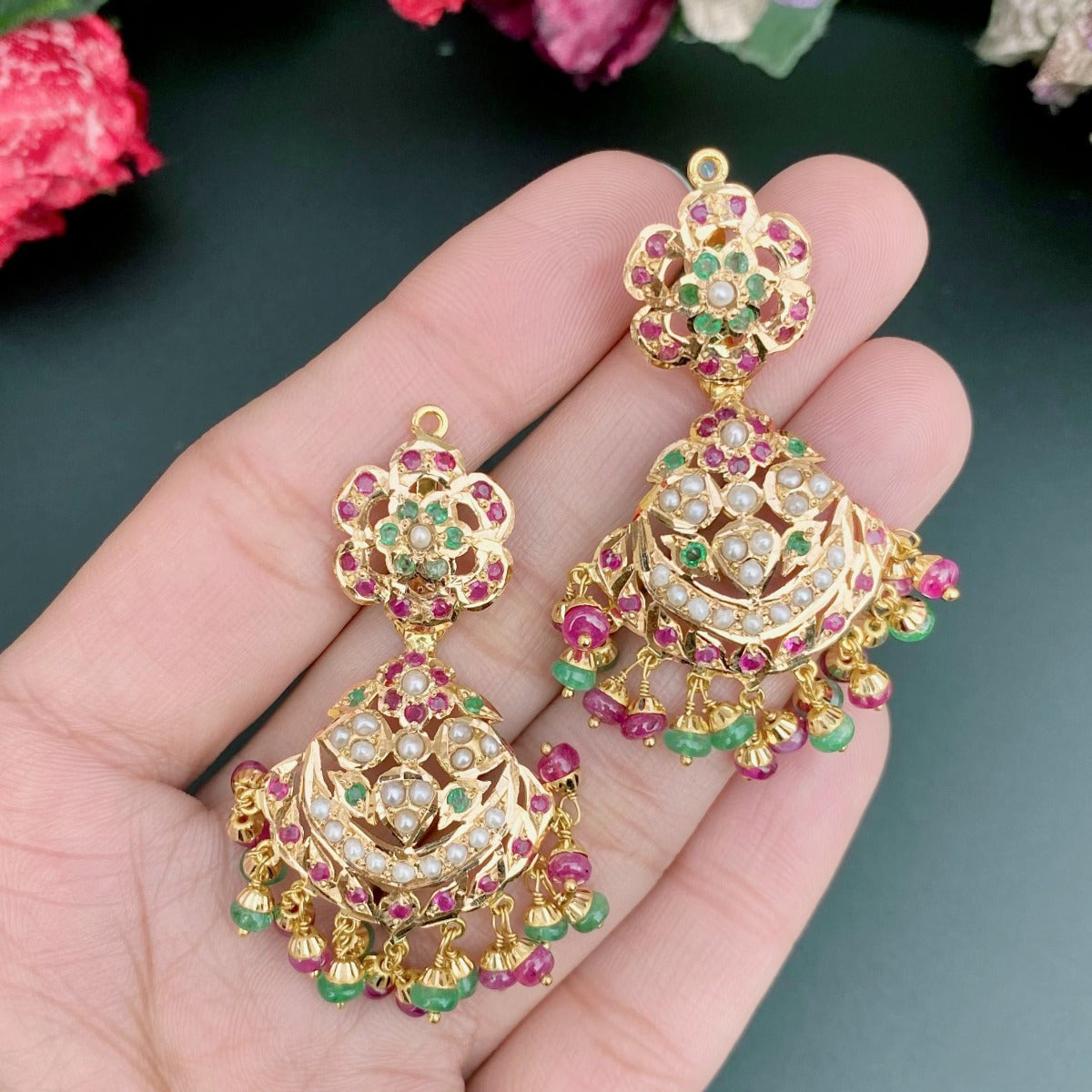 hyderabadi jadau earrings