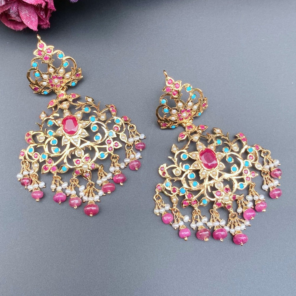 jadau earrings in gold plated silver