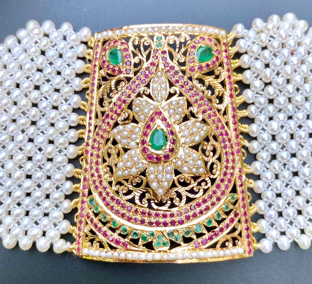 punjabi bahi pearl bracelet for women in 22 carat gold