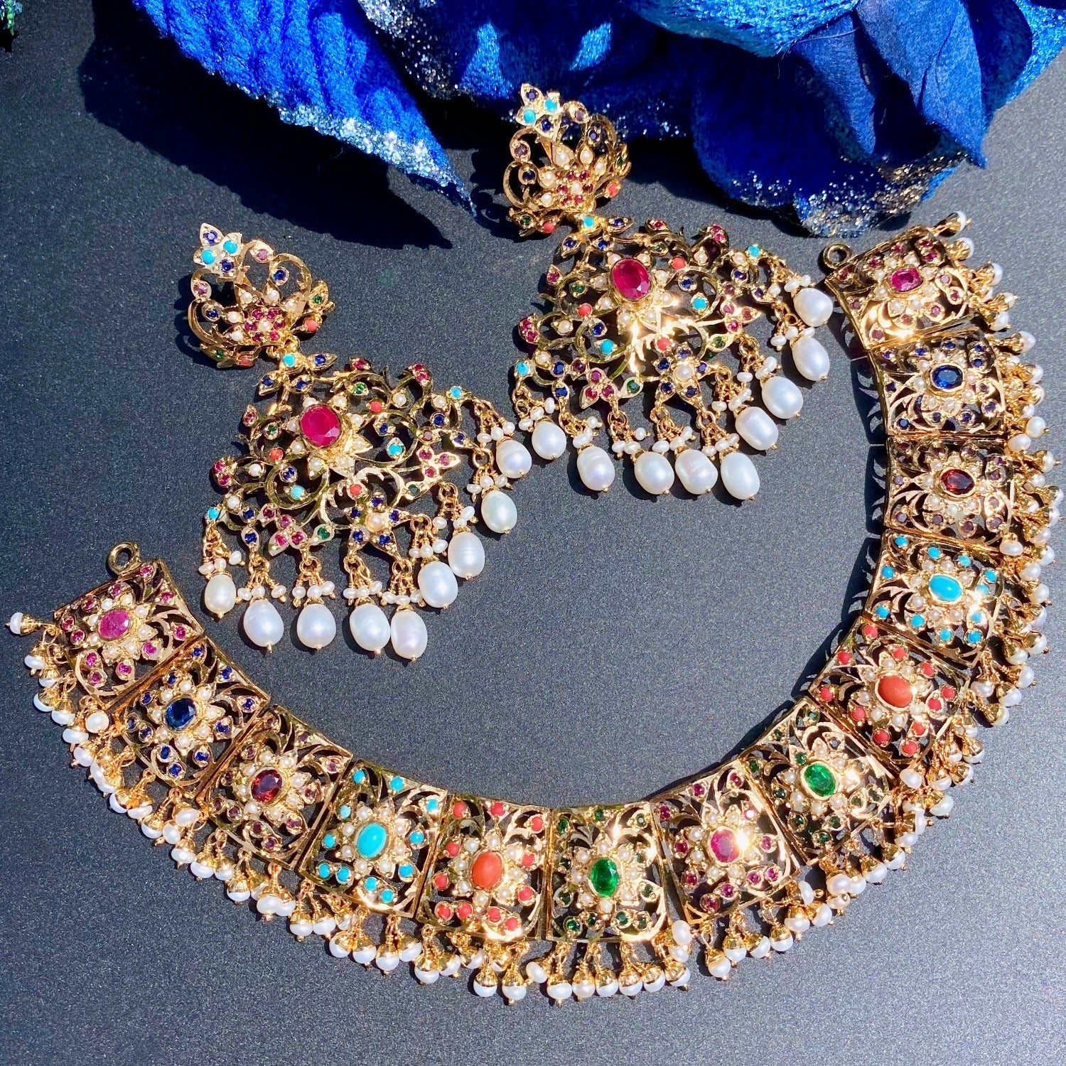 navratna bridal necklace set for destination wedding