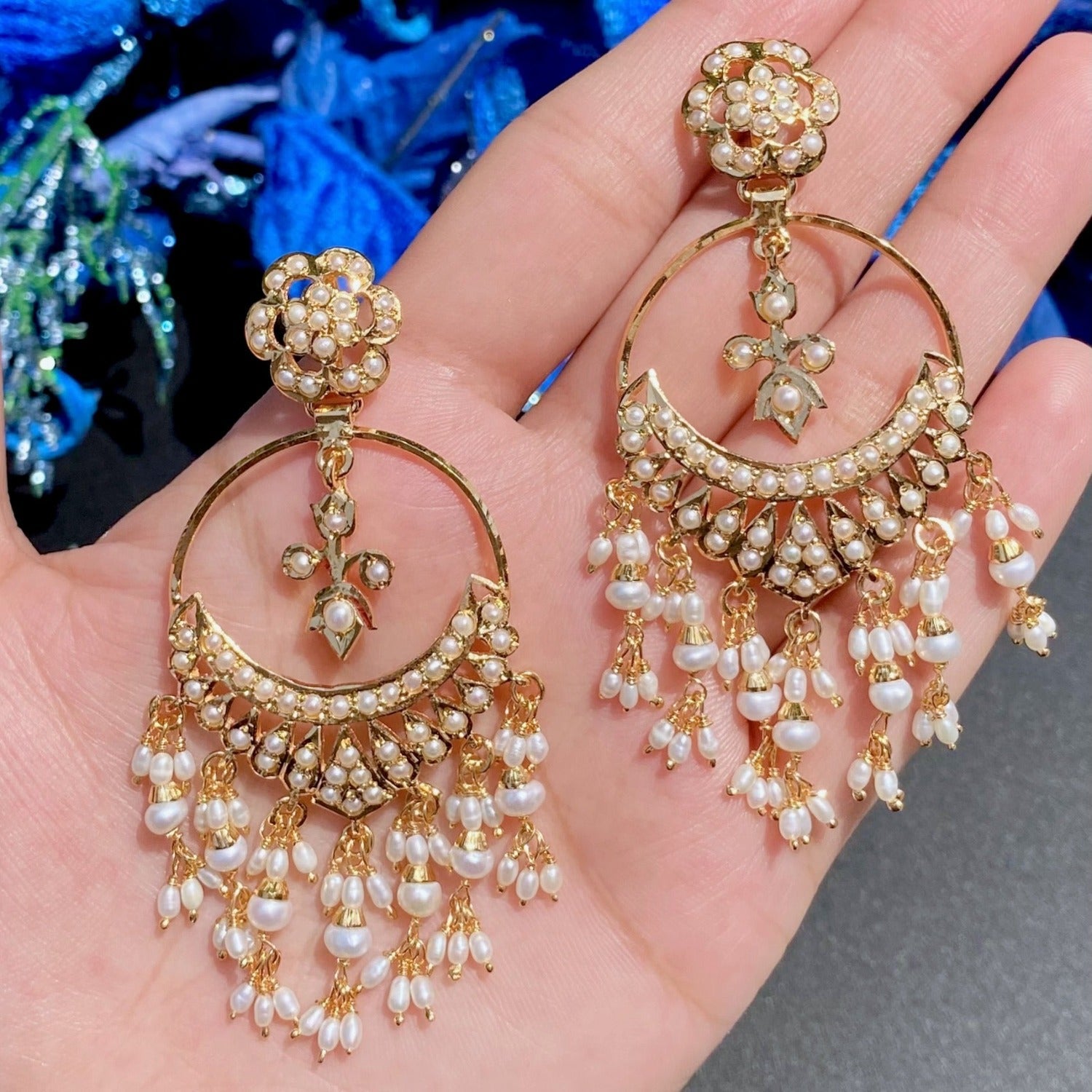 pakistani pearl chandbali