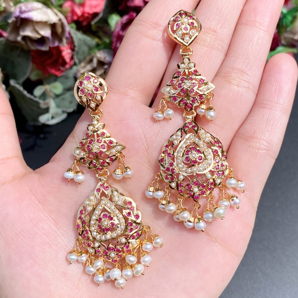 jadau danglers with gold plating