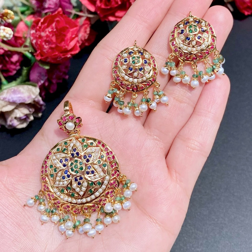 jadau pendant set with gold plating in california