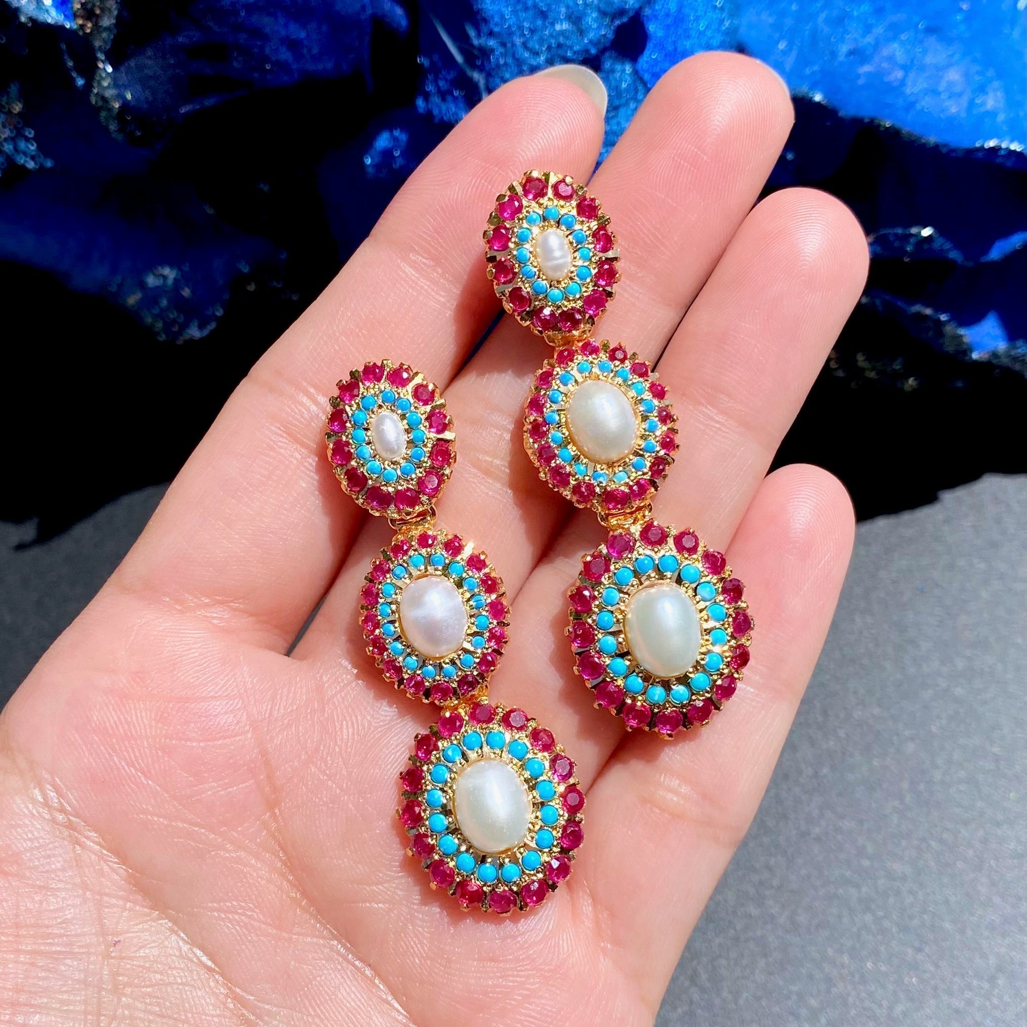 long pakistani earrings for women