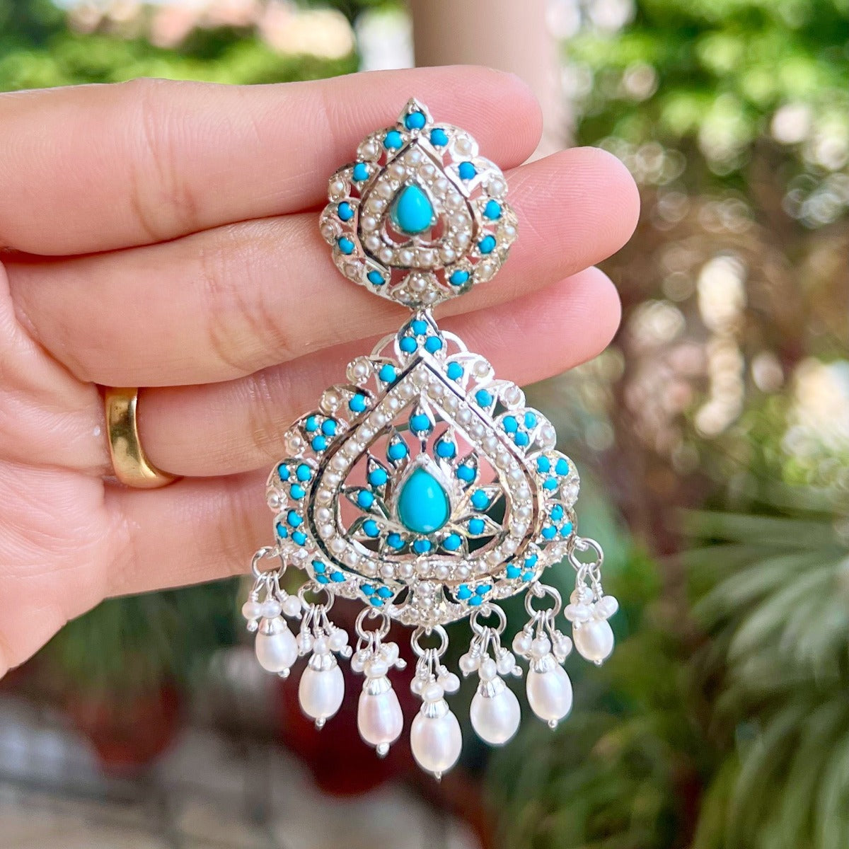 trendy indian silver earrings