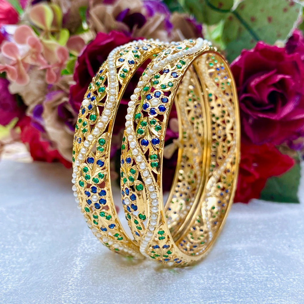 jarau bangles in gold plated silver