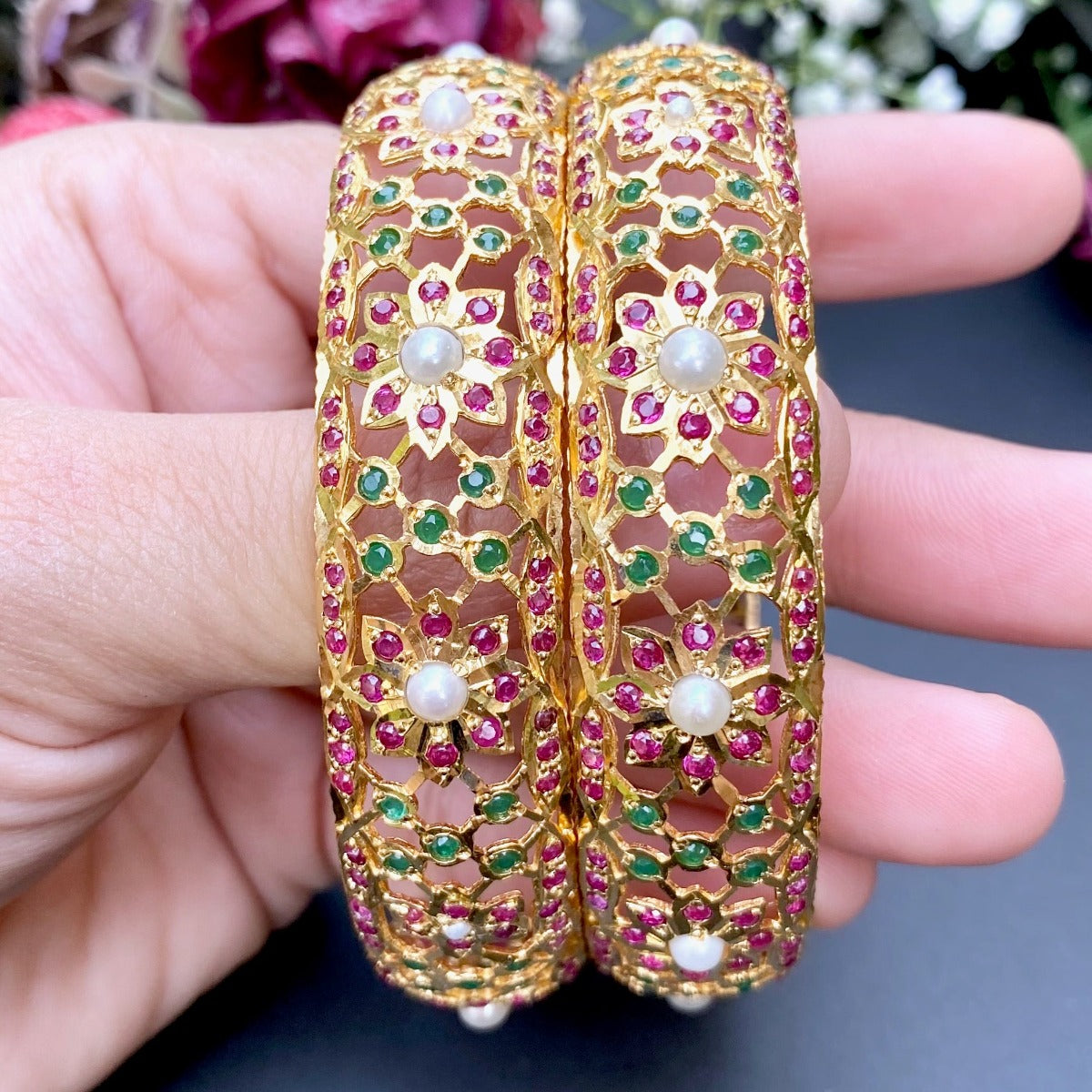 traditional indian stone bangles