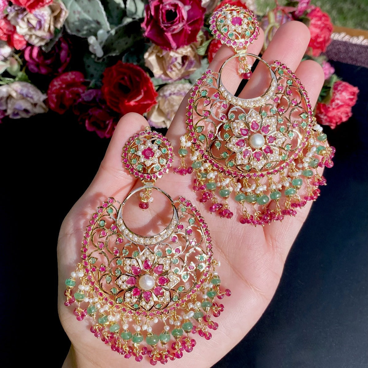 buy real gold chandbali earrings in usa