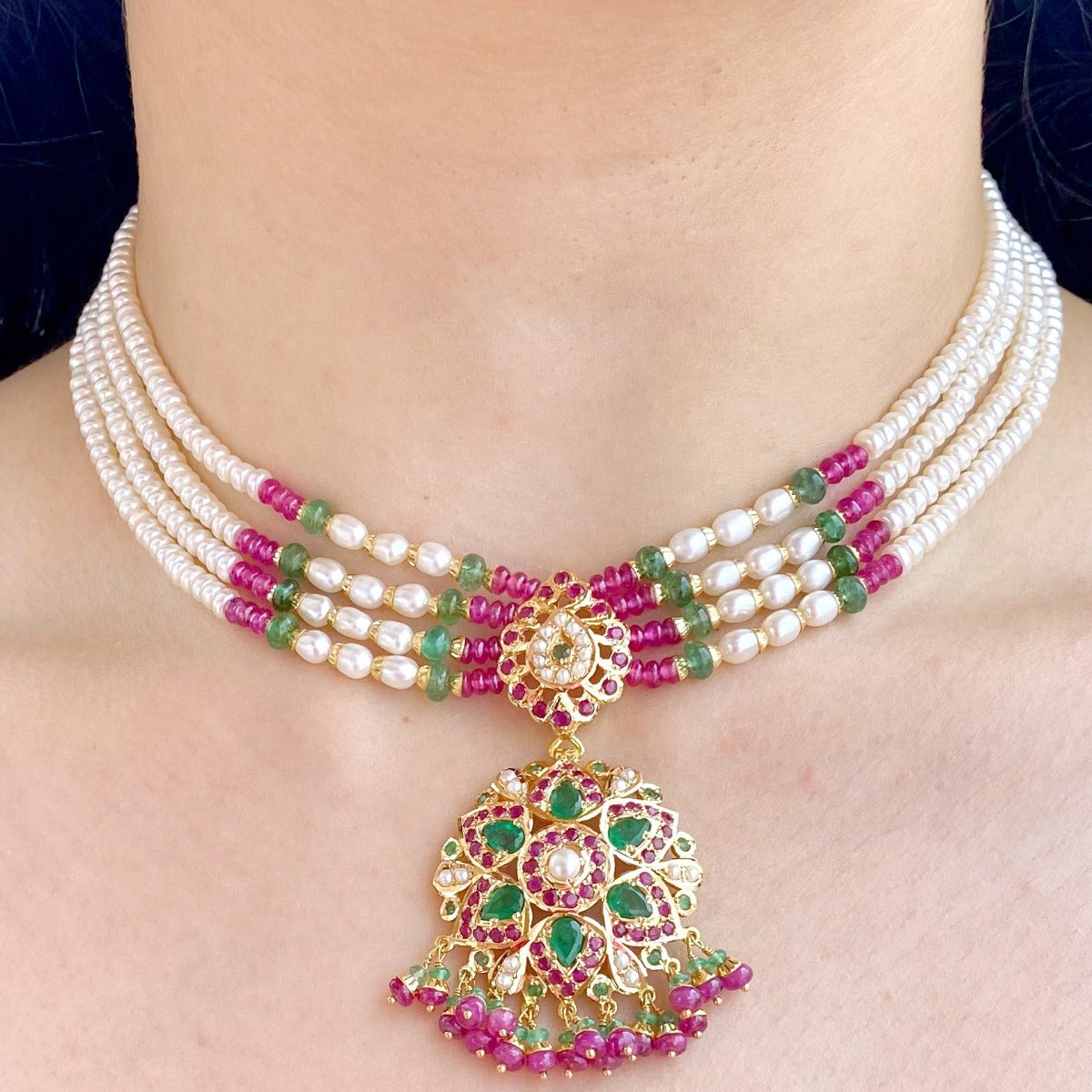 jadau gold choker set in uae