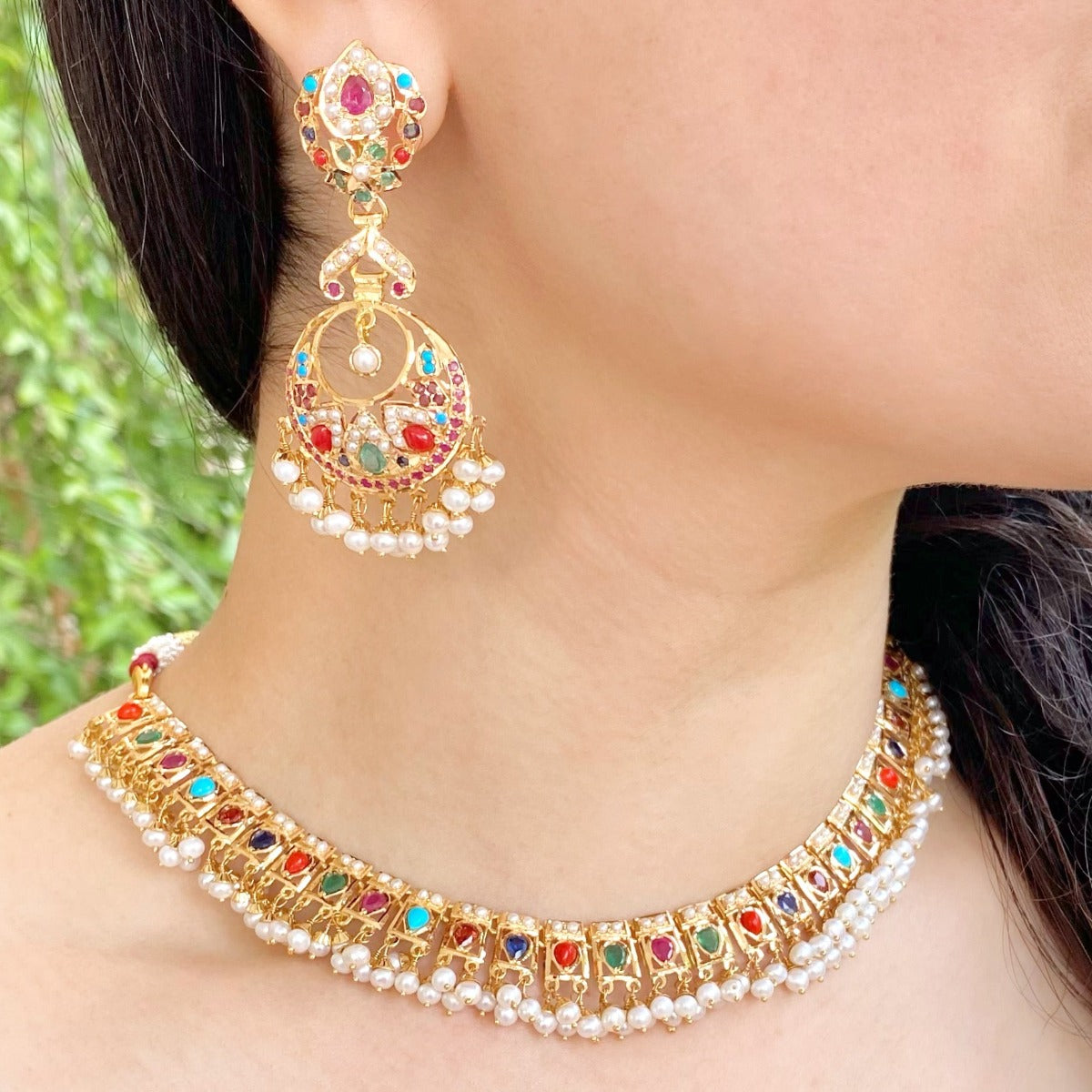 navrattan jadau jewelry set