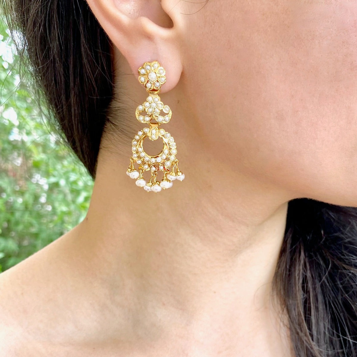 tall but dainty lightweight pakistani earrings