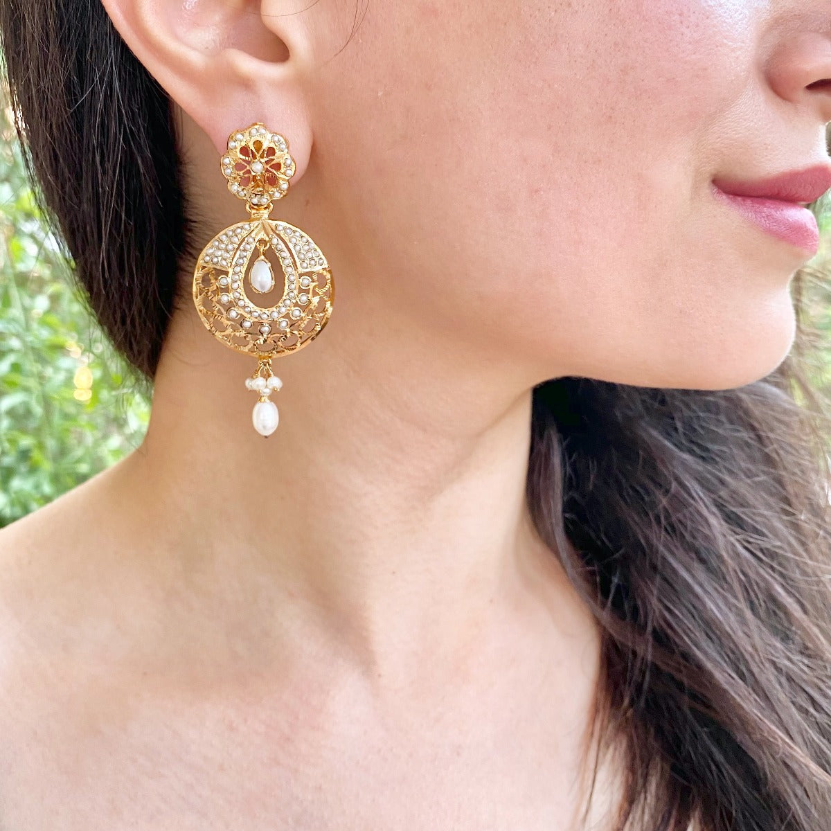 small pakistani chandbali earrings latest design