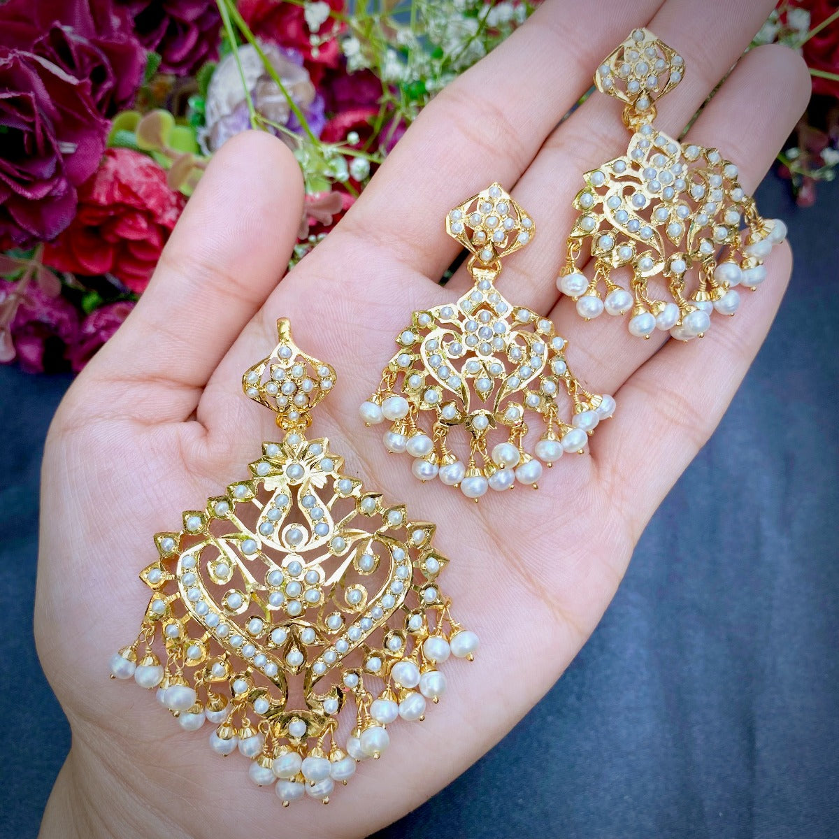 gold plated kundan pendant set