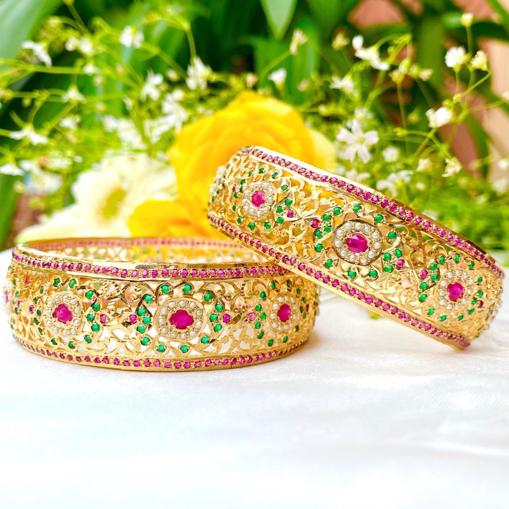 jali bangles gold plated