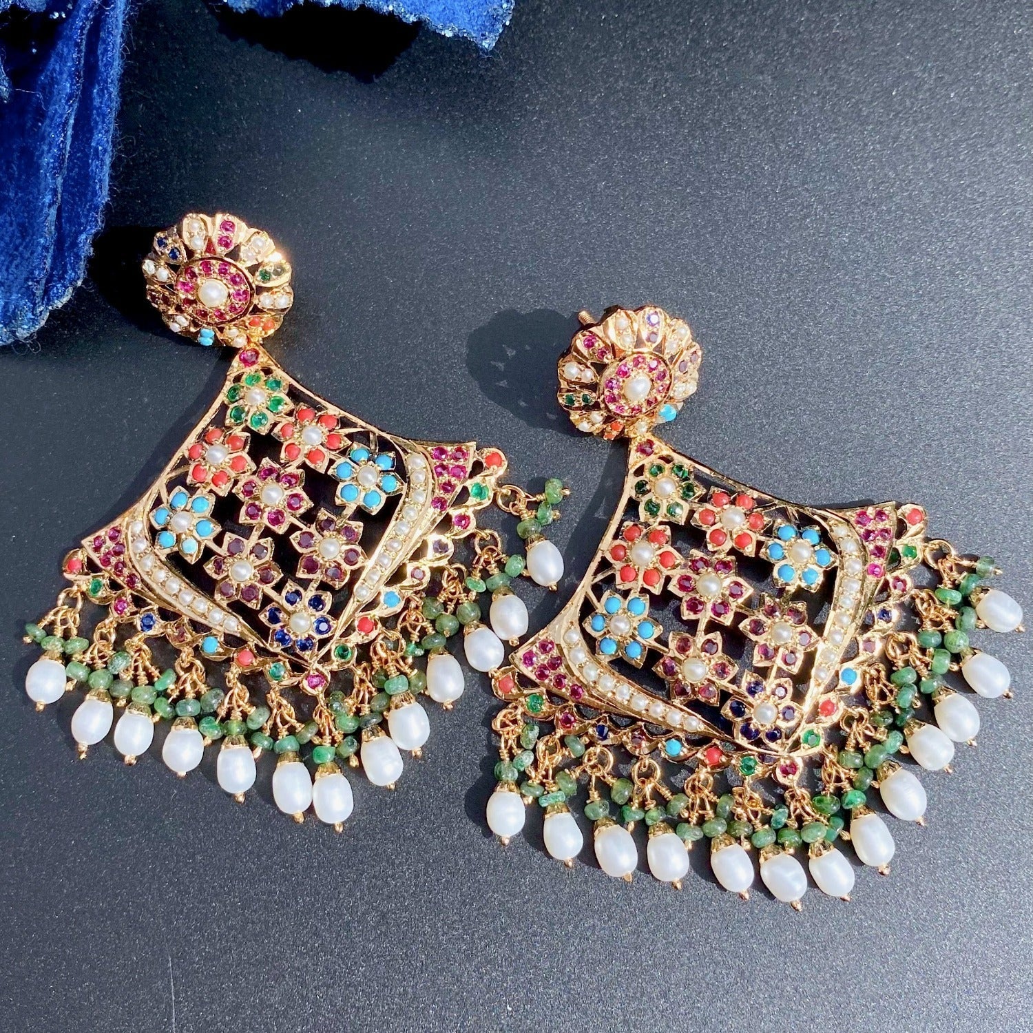 high quality Navaratna earrings