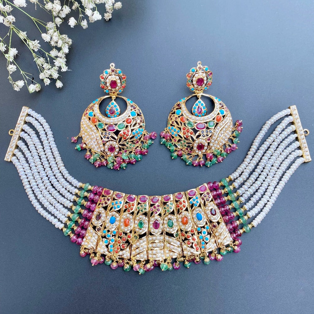 navratna set in gold