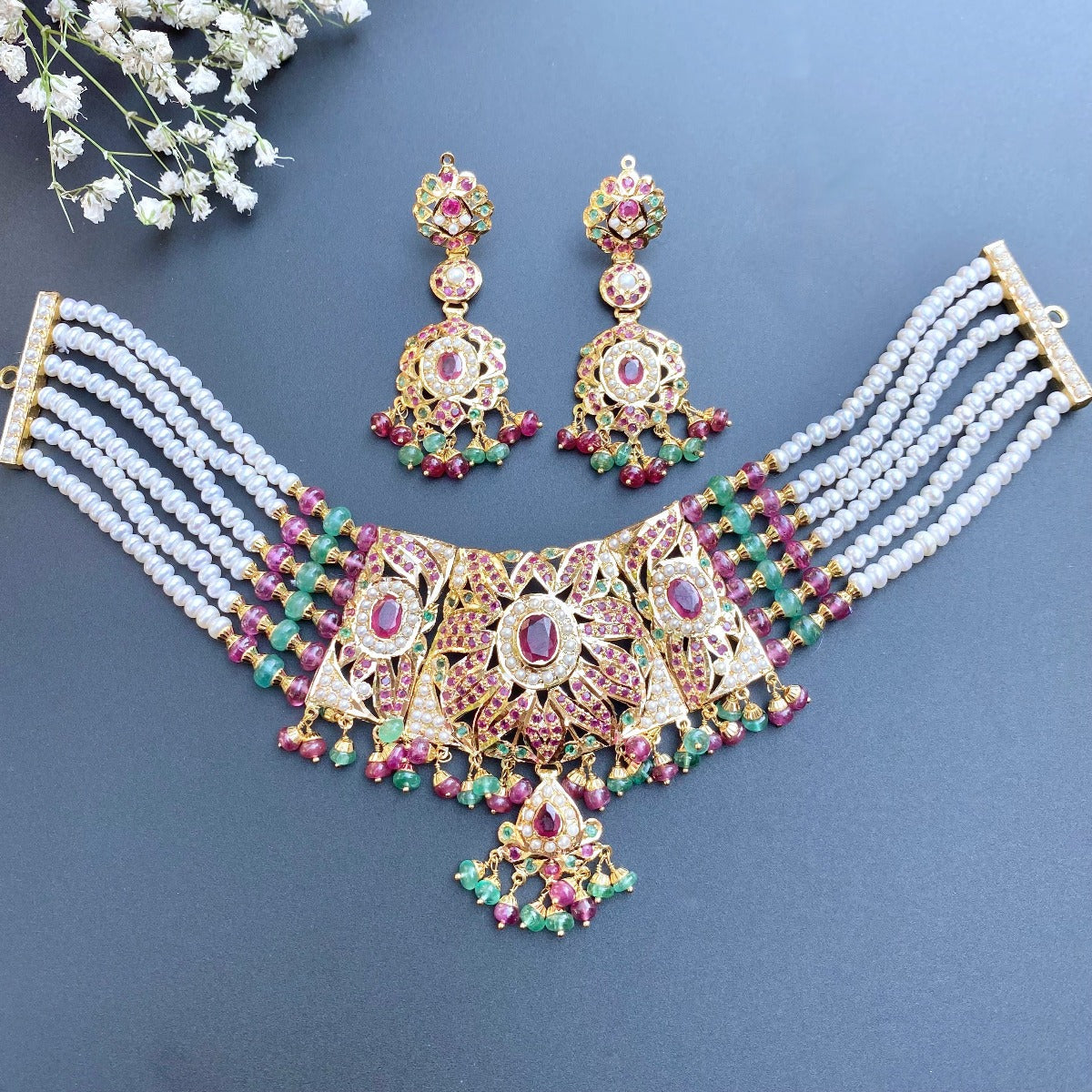 grt gold necklace set