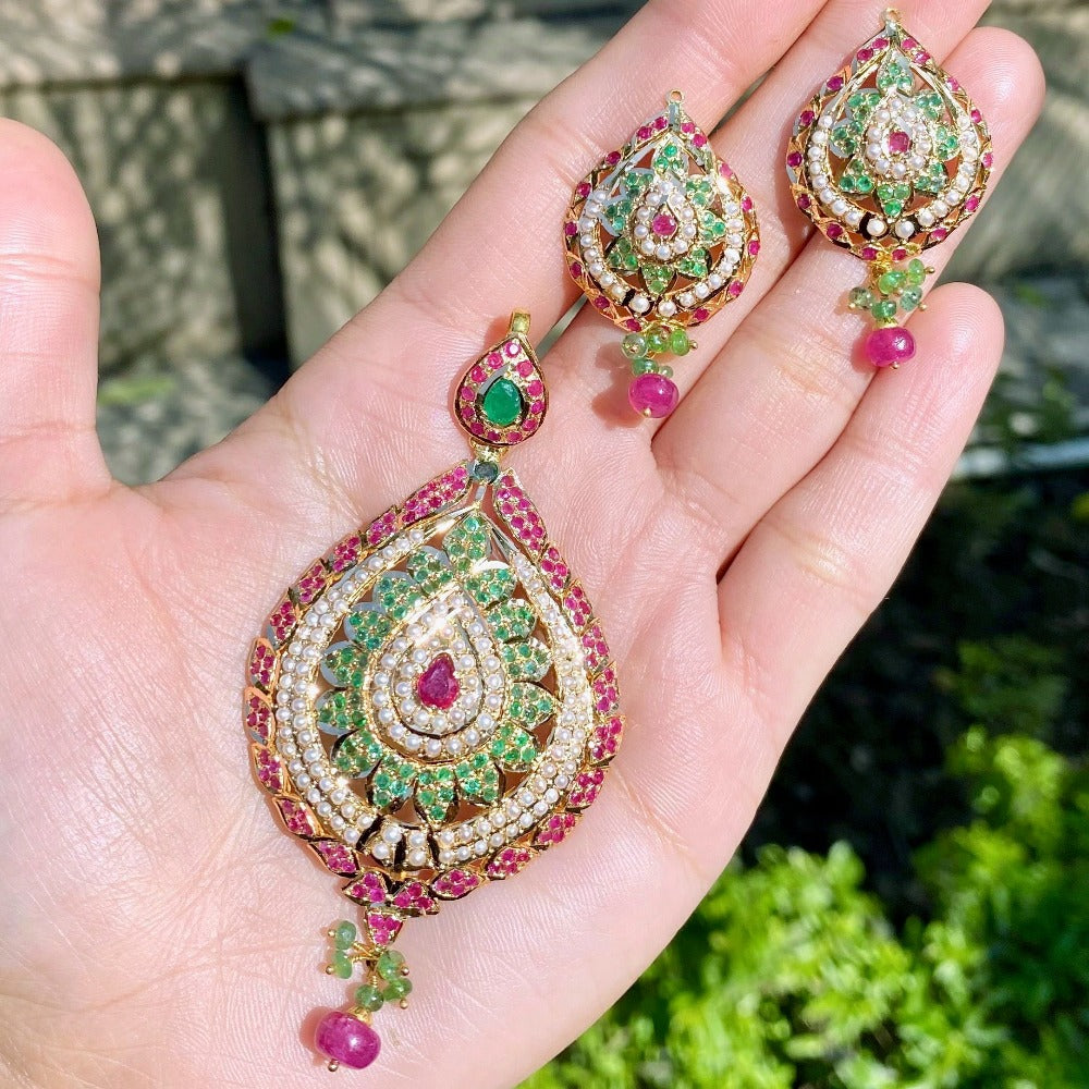 rajputi pendant set in real gold