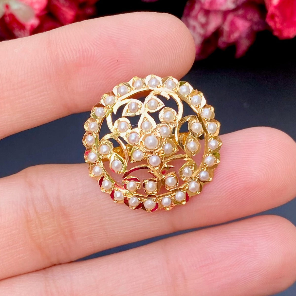 pearl ring malabar gold