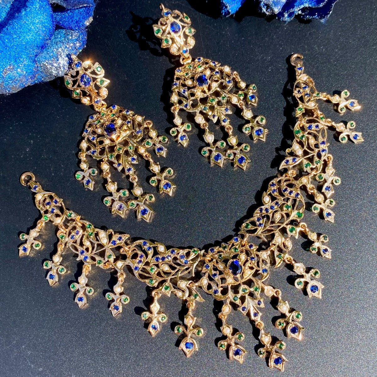 victorian edwardian style necklace and earrings