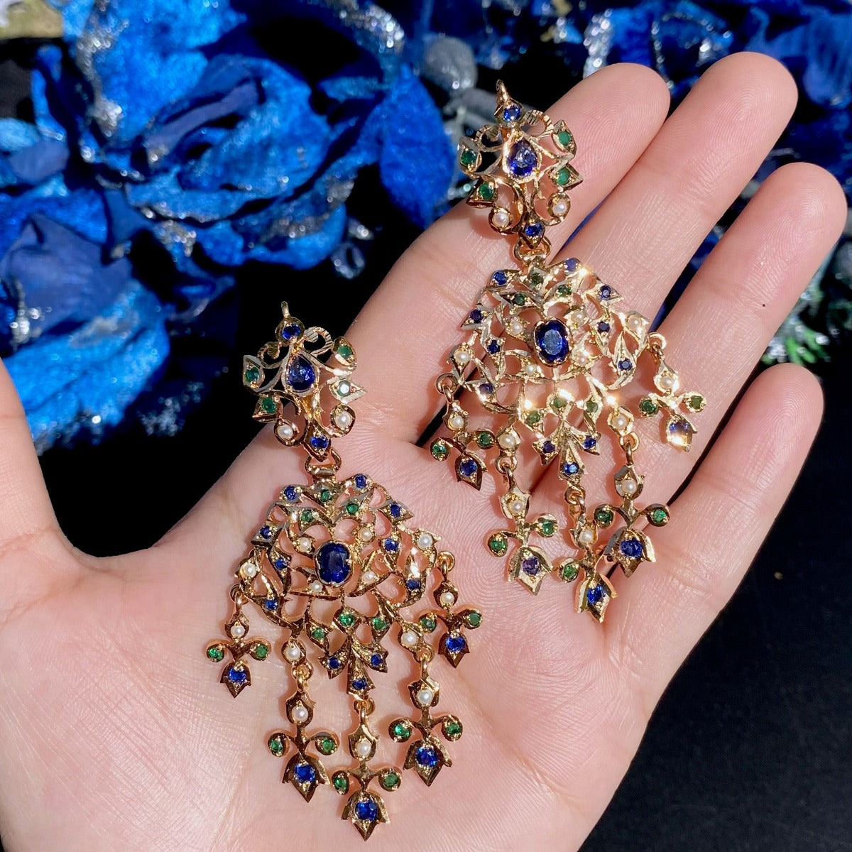 blue sapphire earrings