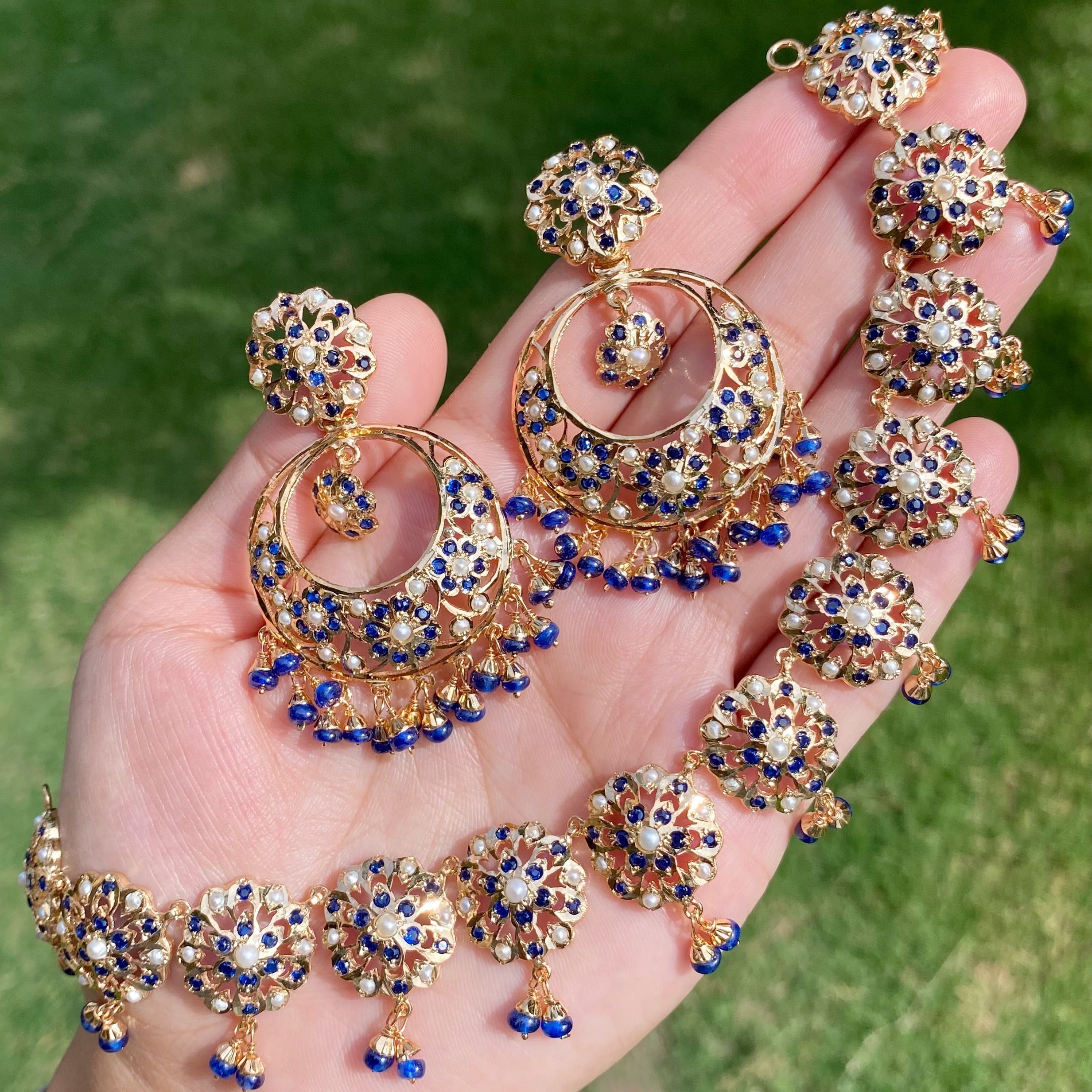 Sapphire Jewelry Sets | Gold Plated Jewellery | For Women NS 460