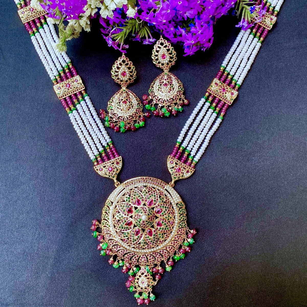 long jadau rani haar set