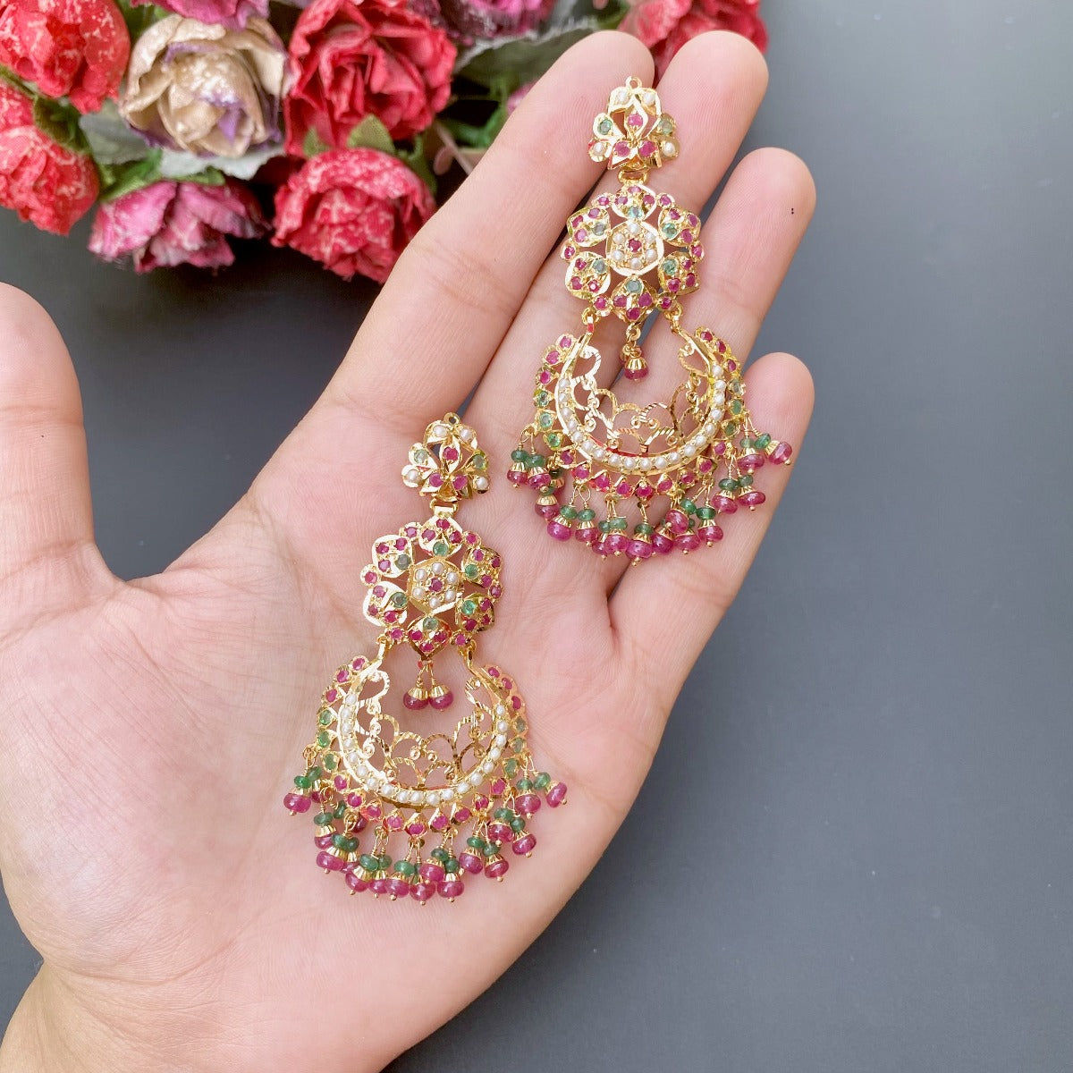 real gold hyderabadi chandbalis in usa