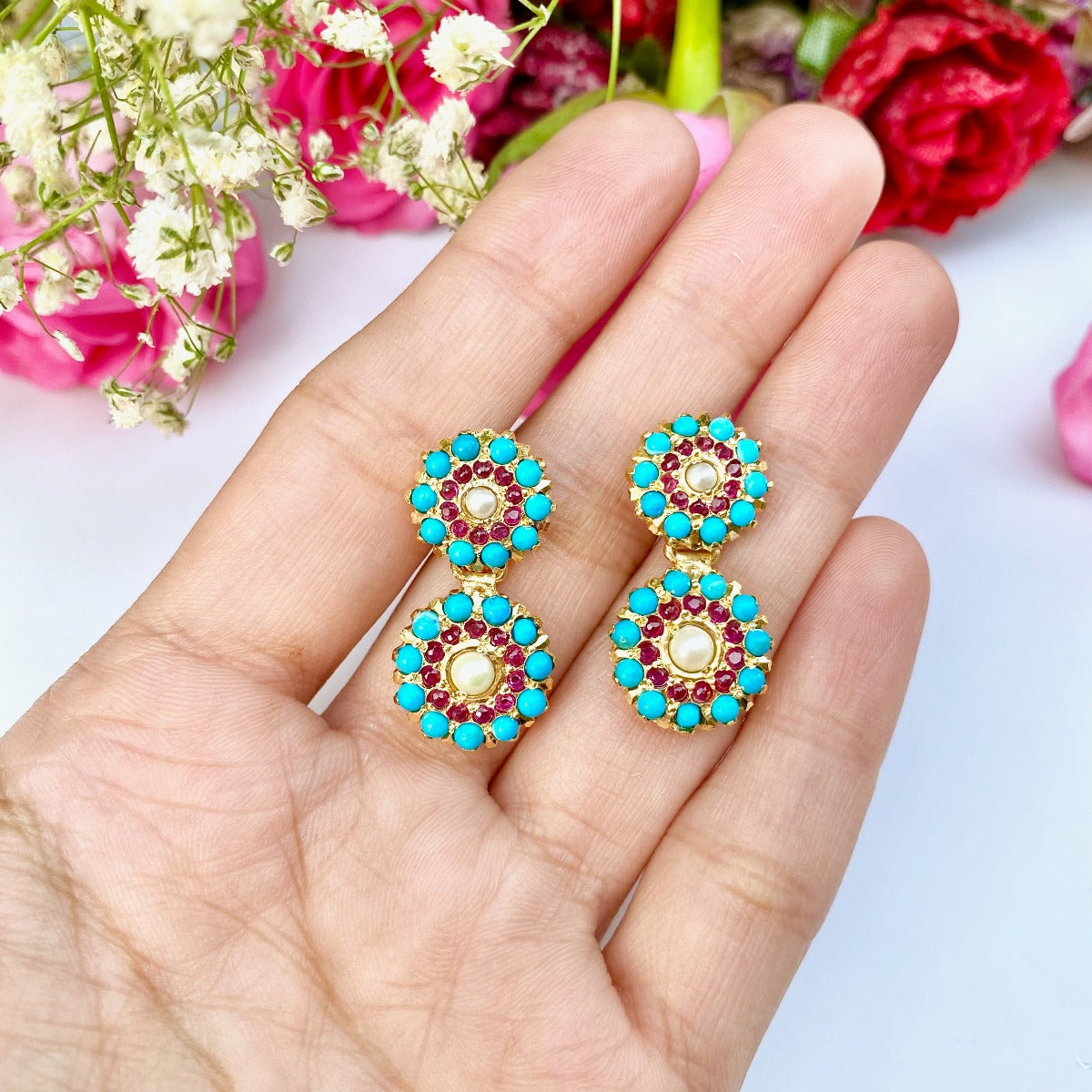 pakistani feroza earrings