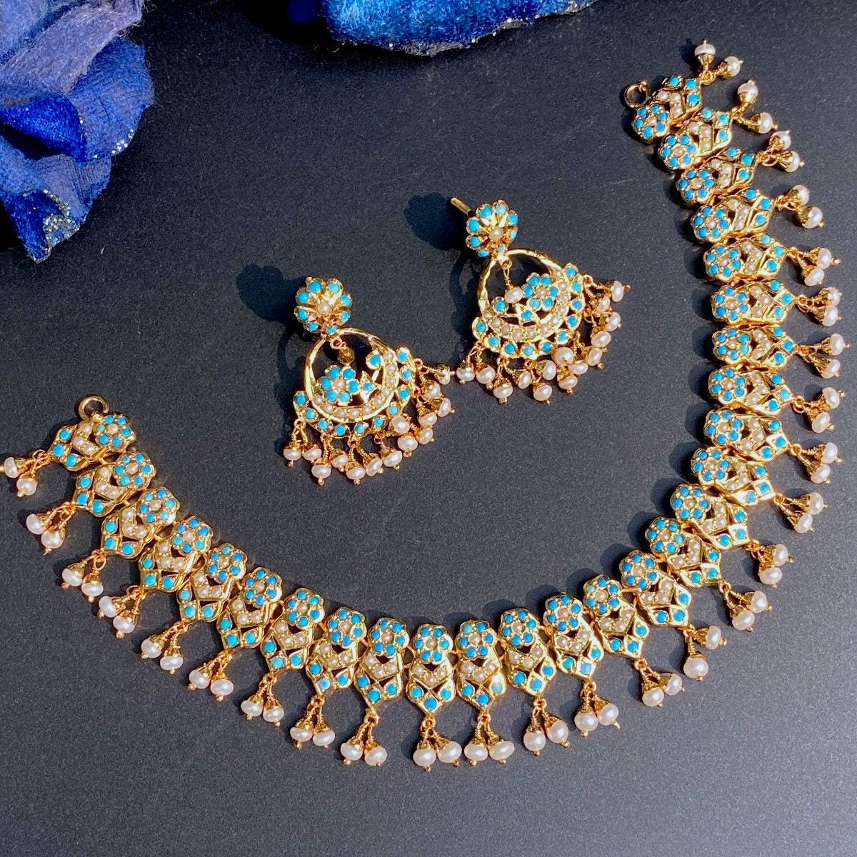 simple jadau necklace set tanishq