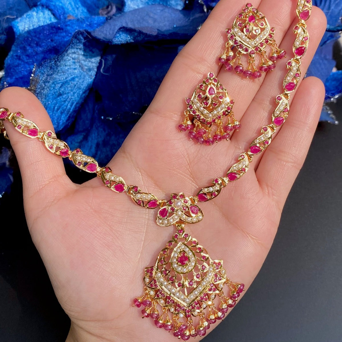 jadau set with rubies