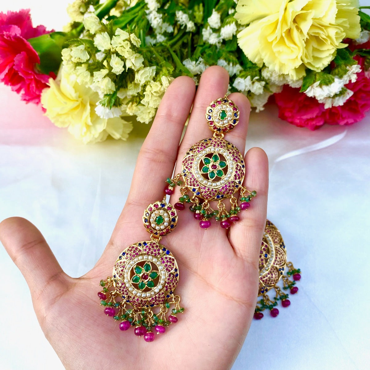 pakistani jadau earings