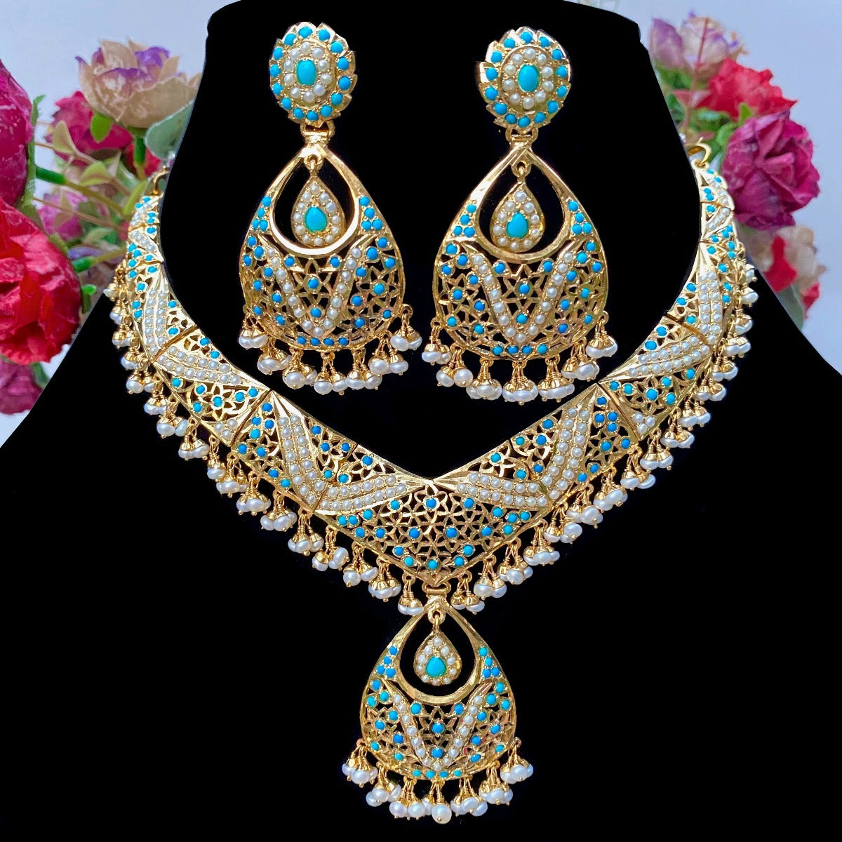 gold plated necklace set