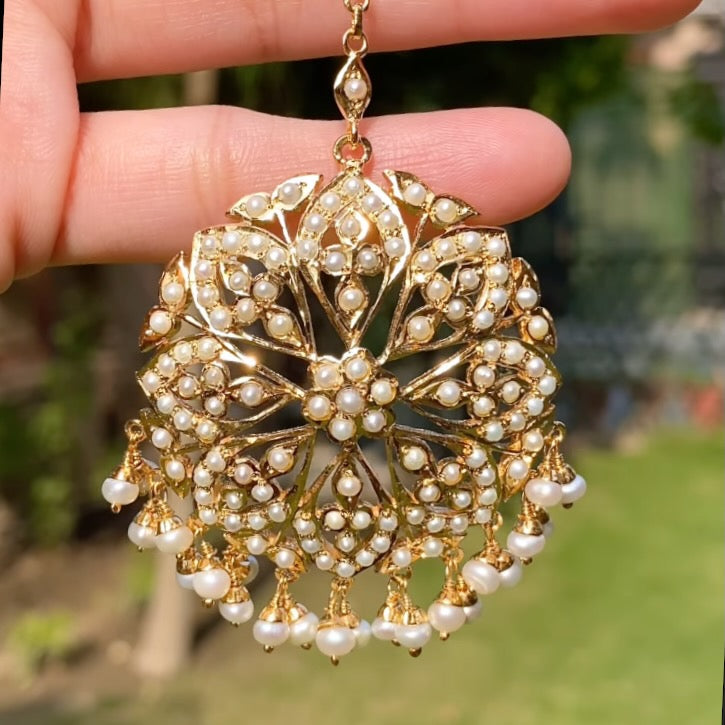 Large Round Indian Maang Teeka | Buy Pearl Tikka For Women Online TK 050