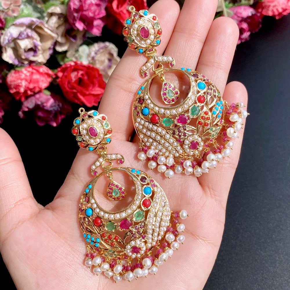 bridal navratna jadau set in gold