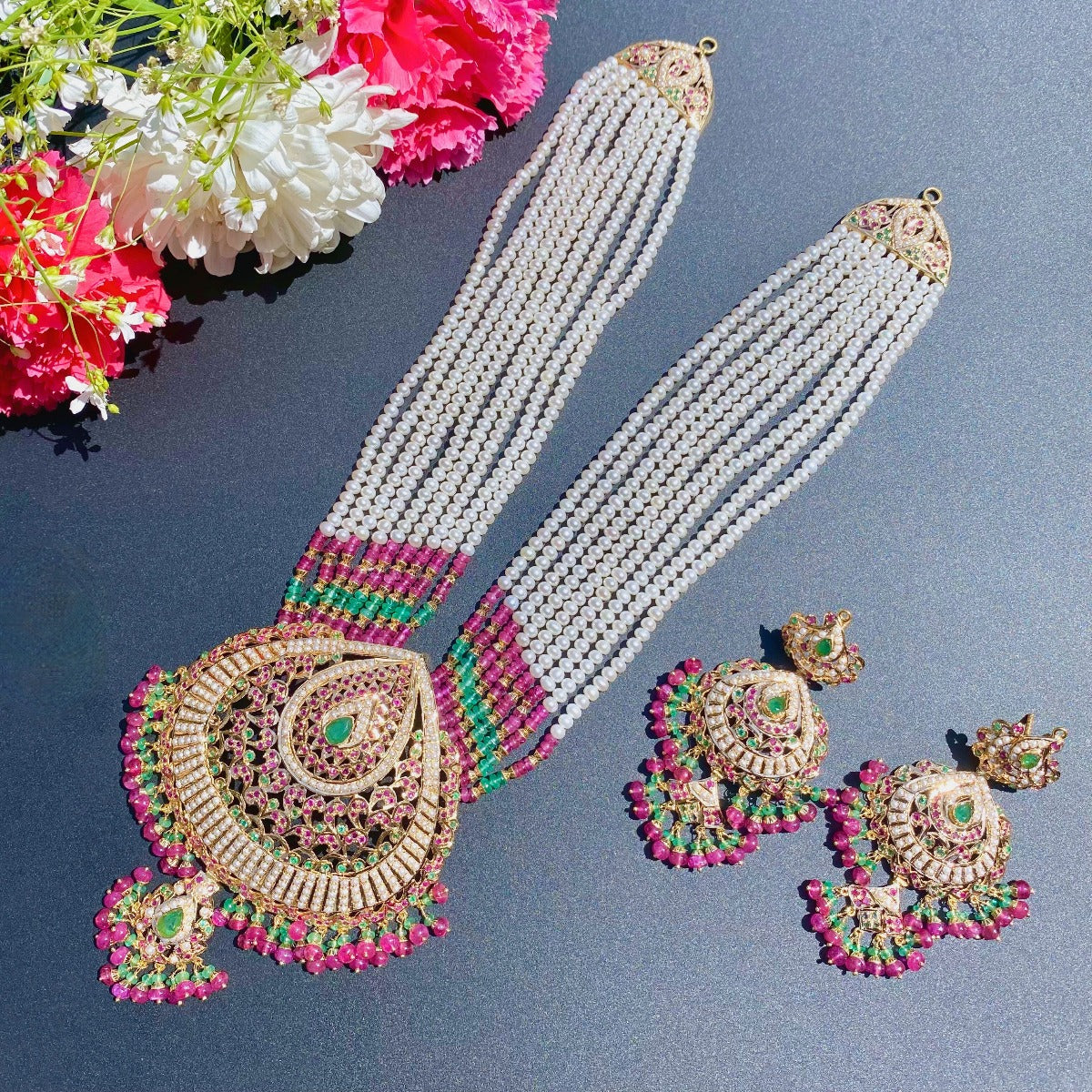 shop indian gold rani haar sets in dubai