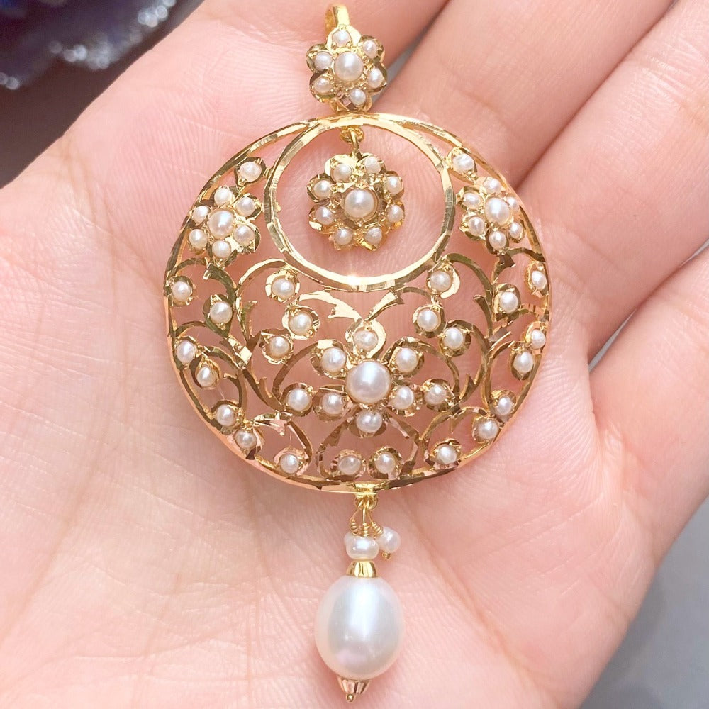 pearl locket set gold dubai