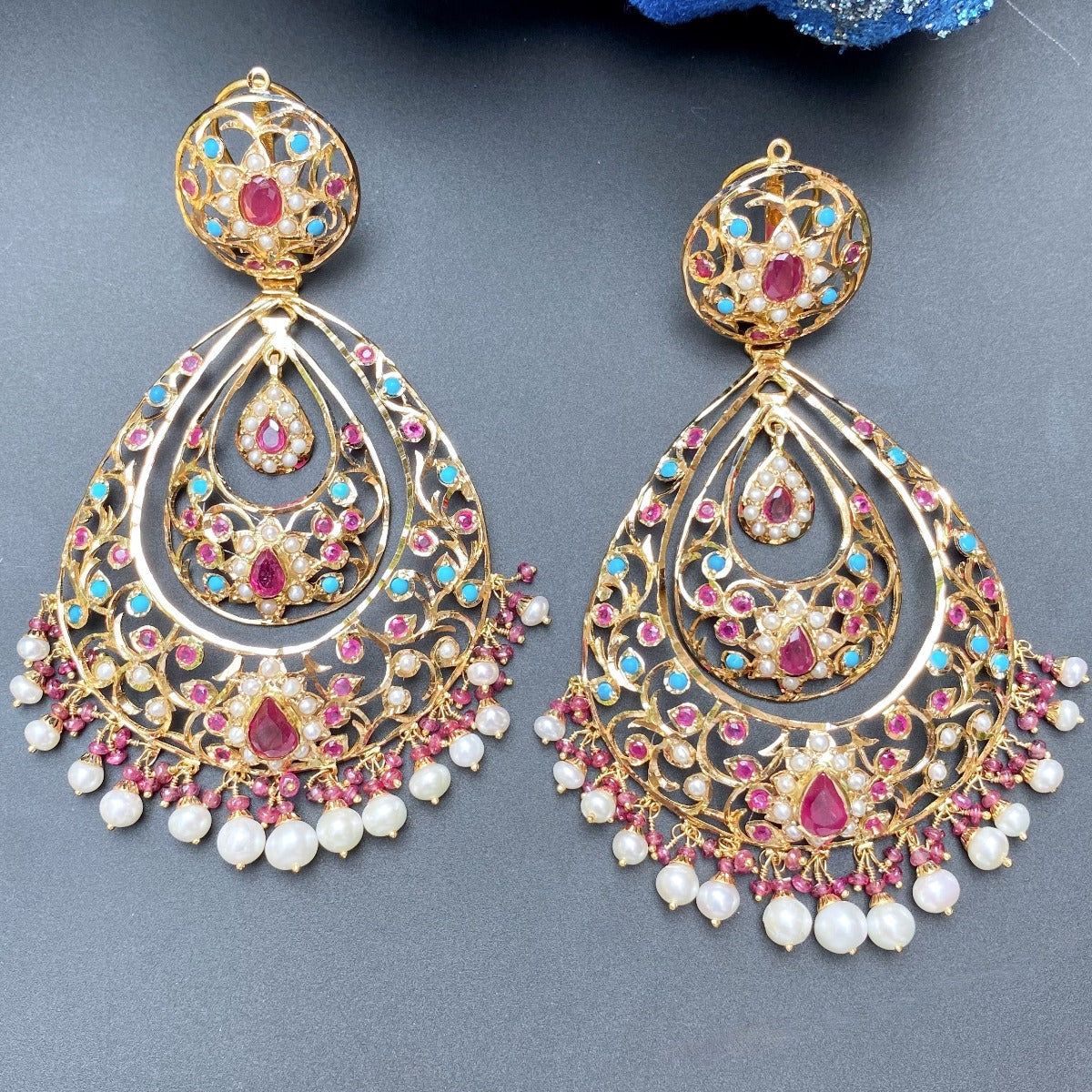 large gold chandbali earrings