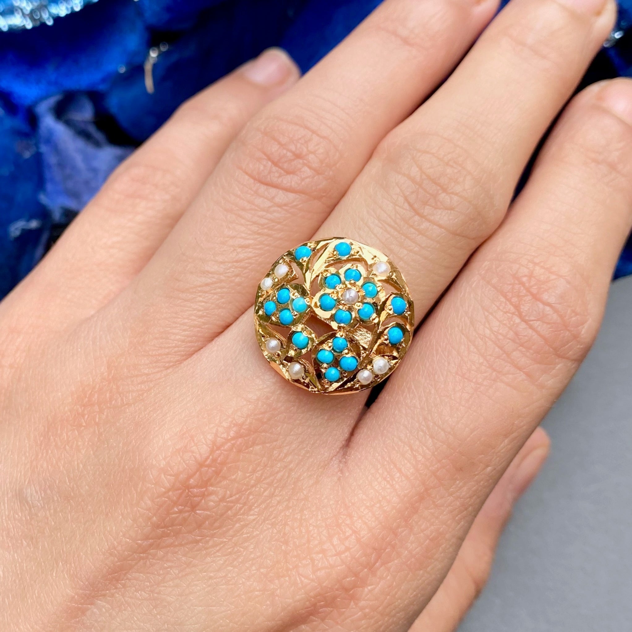 turquoise ring on silver