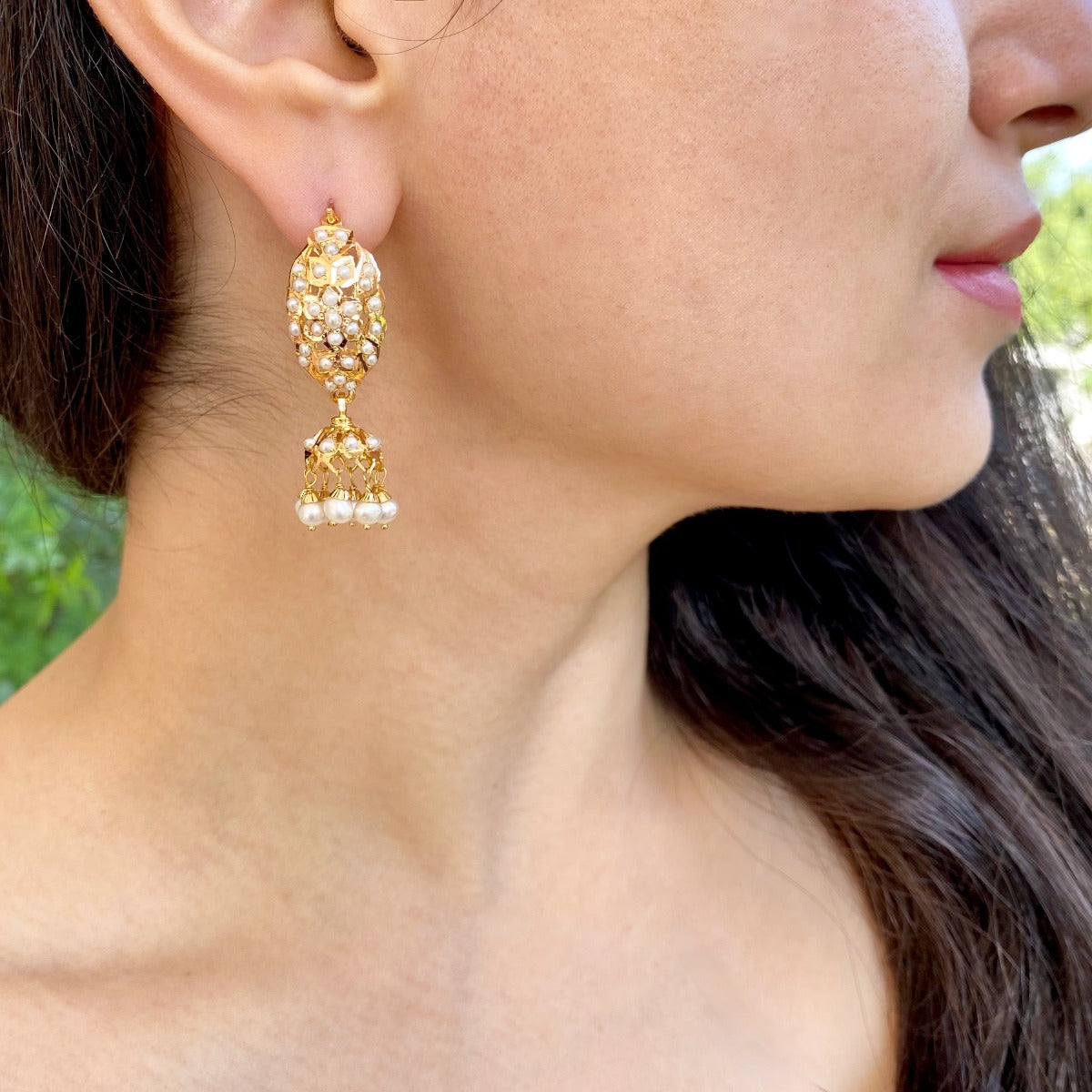 pearl jhumka gold in dubai